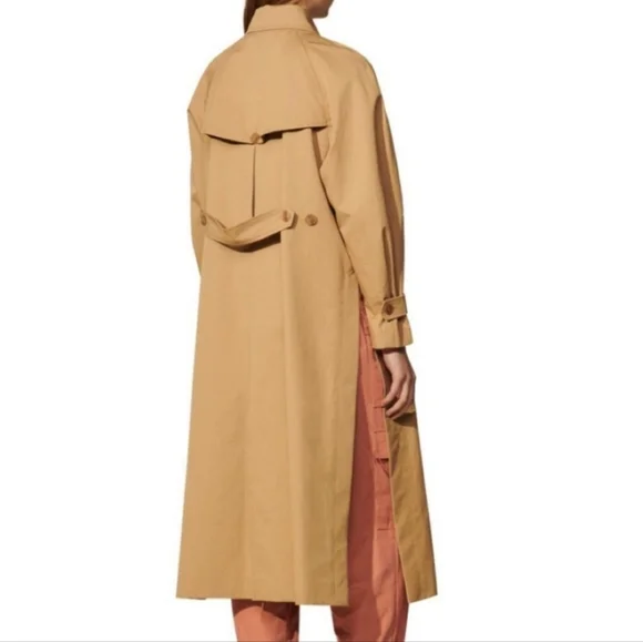 Sandro Paris Trench Coat With Removable Chain Size S NWT'S - Picture 3 of 15